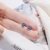 Korean Style Temperament Simple And Lovely 925 Sterling Silver Jewelry Moon And Star Blue Planet Female Earrings E074