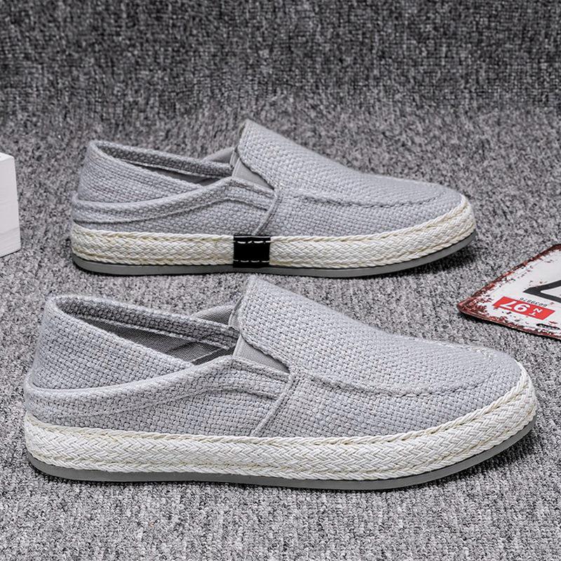 Men's Summer Canvas Slip-on Shoes - Stylish Linen Fisherman Loafers 2026