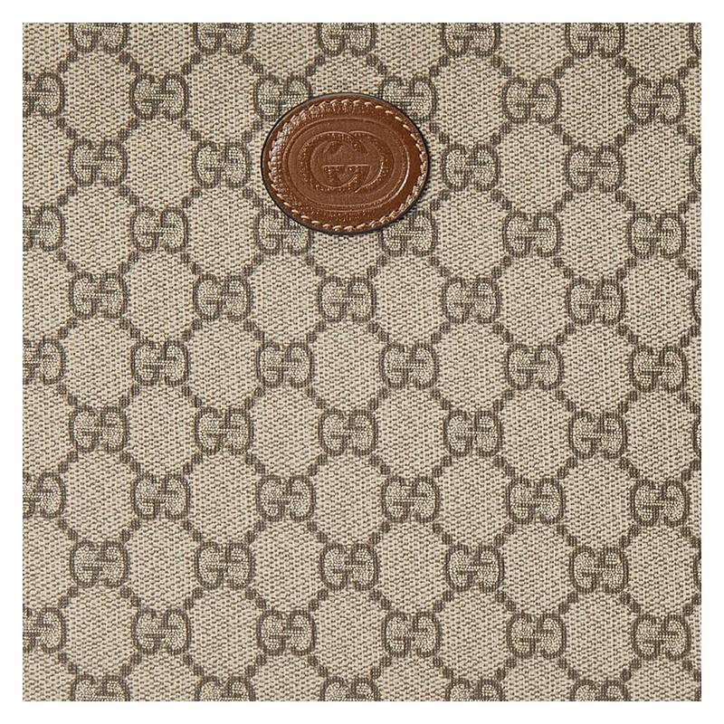 Gucci Presbyopic all-over zipper closure, canvas and leather piping, clutch cosmetic bag, regular men's ebony color