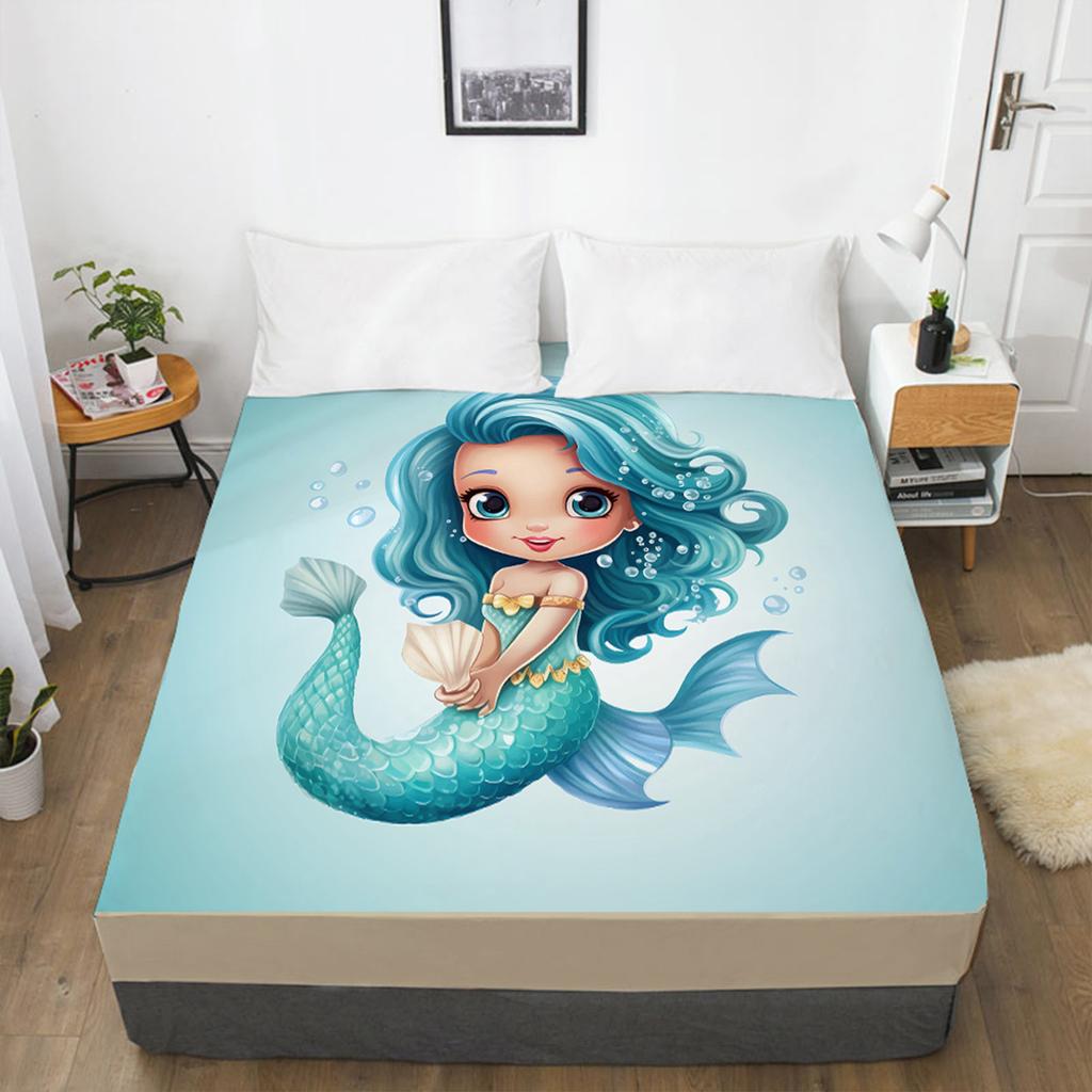 Kids Unicorn Pattern Bed Sheet Bed Sheet High End Printed Mattress Cover Bed Sheet Home Textile Bedding Single Piece