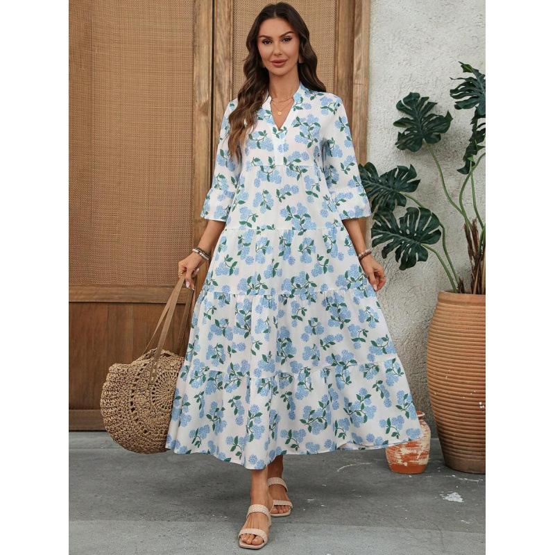European and American fashion slim-fitting long dress women's 2026 summer new casual vacation skirt