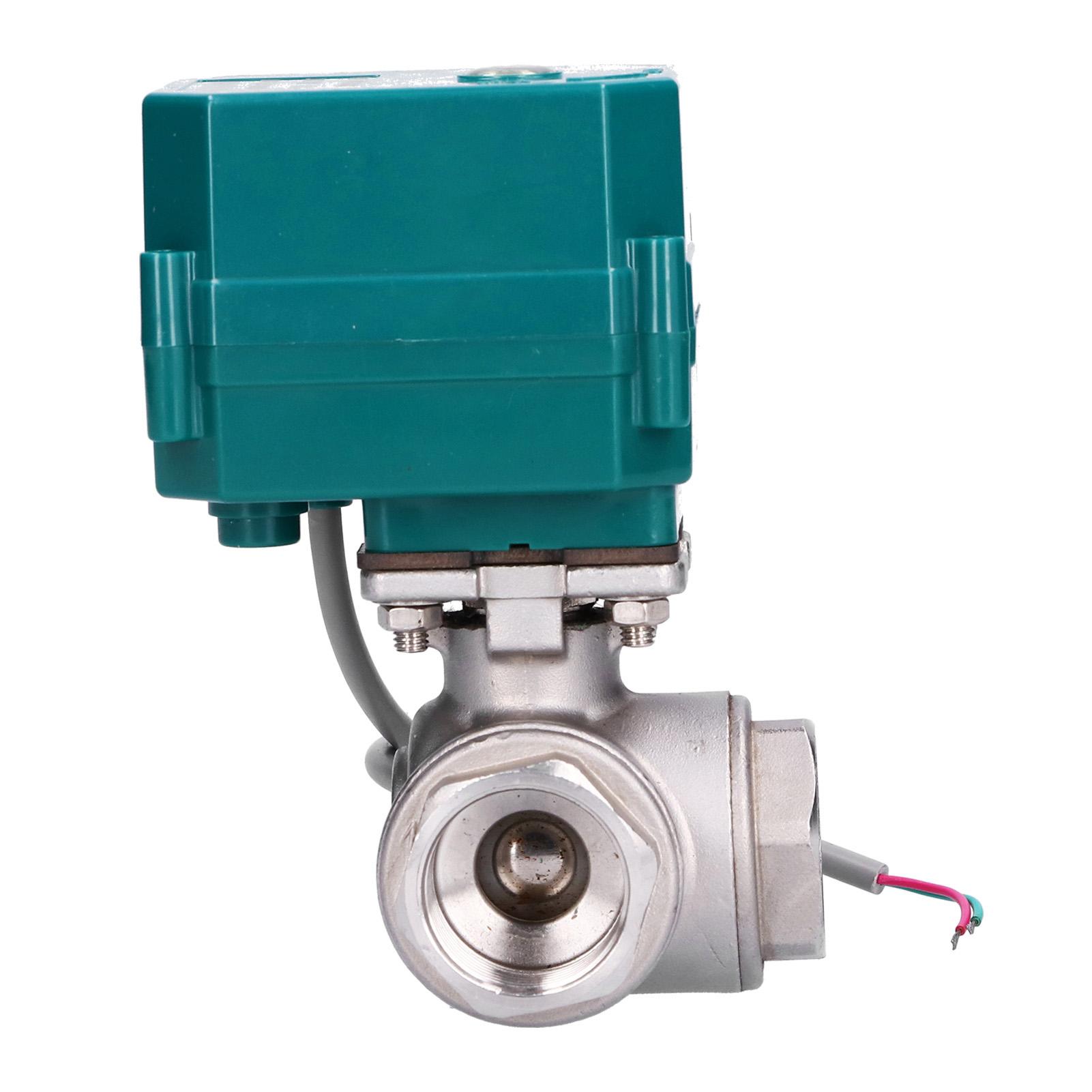 

3 Way Motorized Ball Valve Stainless Steel L Type BuiltIn Actuator for Pipeline Control