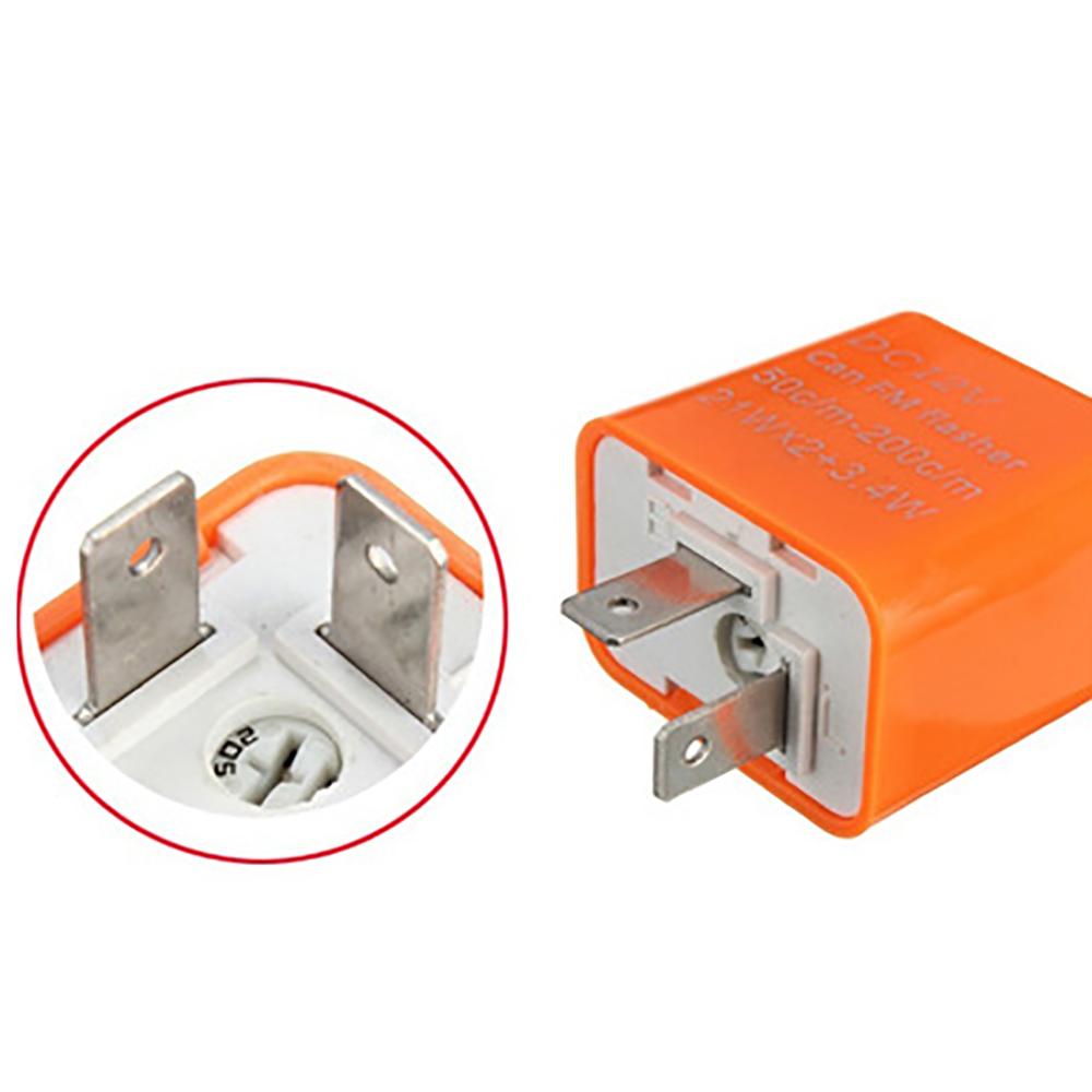 2Pin Electronic LED Flasher Relay Fix Turn Signal Bulbs Hyper Flash Issue Orange
