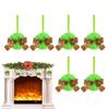 Christmas Ball Ornaments 6 Pieces Christmas Tree Balls Plush with Bow Green Pendant for Bedroom Patio Workplace Front Door Home