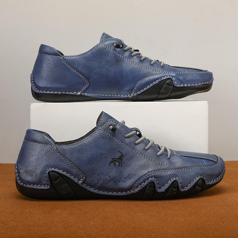 Herrskor Mode Casual Skor Läder Martin Boots Skor i brittisk stil Korta Stövlar Utomhusskor Plusstorlek