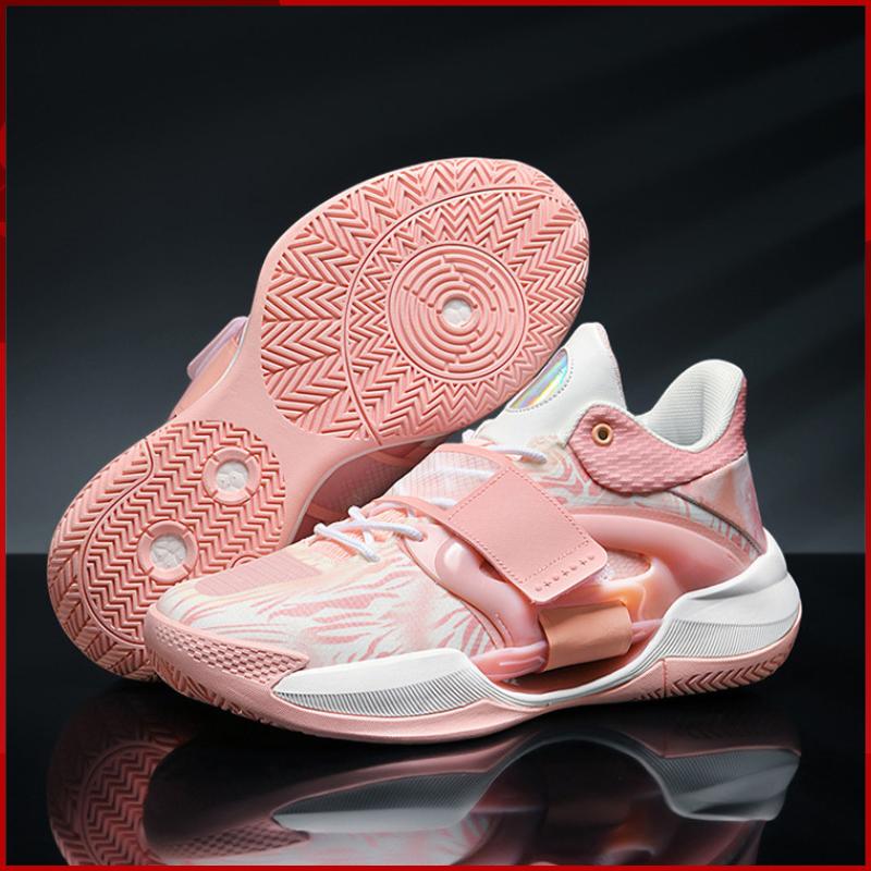 2024 Women Pink Hook Loop Basketball Sneakers Low Cut Soft Cushion Support Sport Shoes Comfortable Boy Basketball Shoes