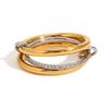 Multiple Layers Strand Loop Indext Finger Rings for Women  Stainless Steel Gold Plated Ring
