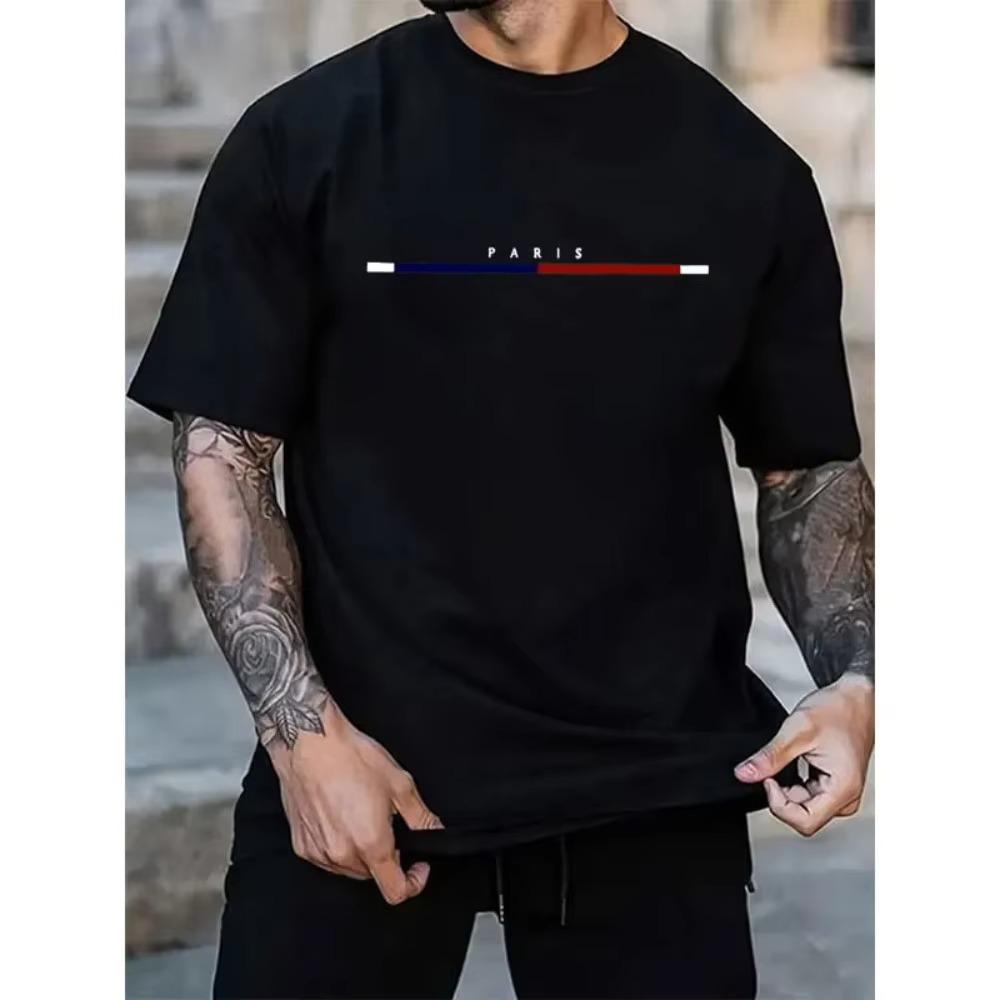 Značka Móda Potisk dopisů Pánské tričko 100% bavlna Léto Luxusní Trička s krátkým rukávem Nošení Streetwear Tops Košile Pánské oblečení