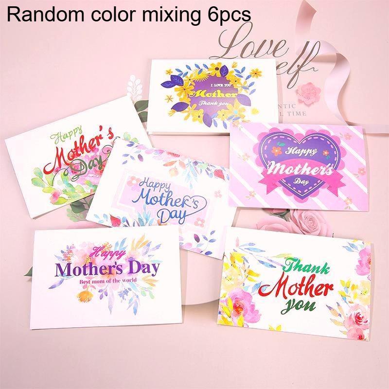 6pcs Creative Mother s Day, Teacher s Day, Thank-You Cards, Blessing Cards, Birthday Thank-You Cards for Fresh Flower Shops