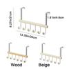 6 Hooks Over The Door Hooks Punch Free Folding Hanging Storage Rack Space Saving Large Capacity Clothes Coat Hooks