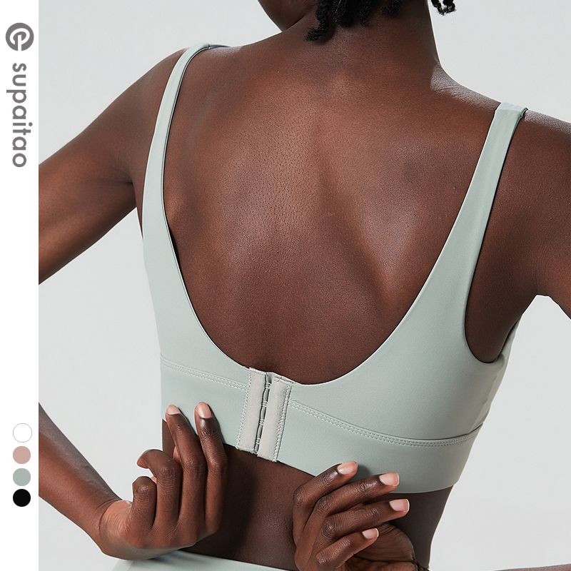 Supeitao Bubble Wrap Push up Sports Bra High Strength Beauty Back Yoga Vest Fashion Tape Workout Bra Naked Women Sense