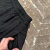 Minimalist Quilted Warm Pleated Cotton Midi Skirt in Dark Horse