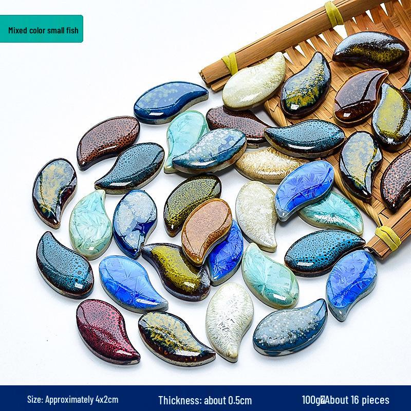 Handmade Ceramic Mosaic Art Kit: Blue & White Porcelain Pieces for Creative Parent-Child Projects