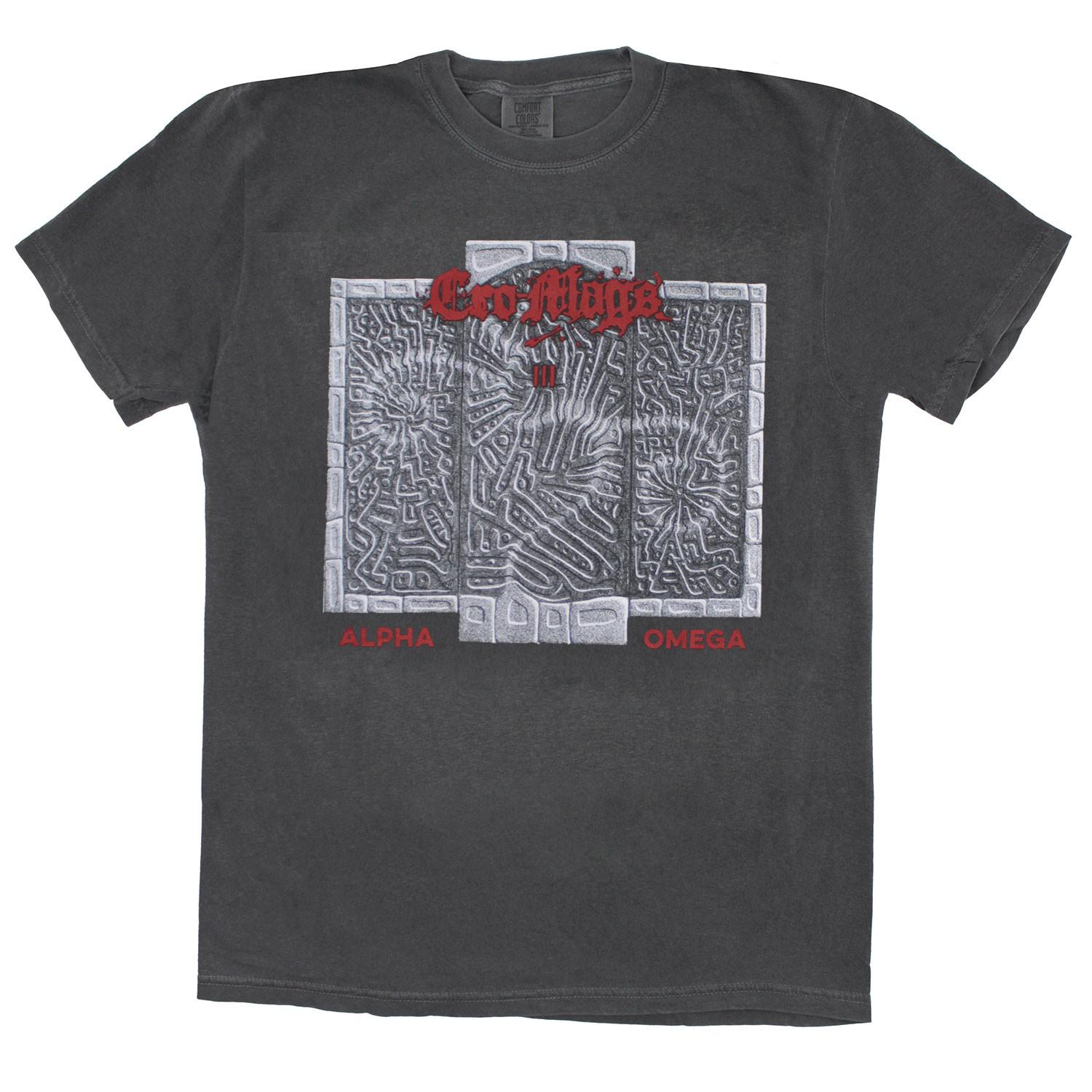 Men s Cro-Mags Alpha Omega (Comfort Colors Pepper) T-shirt Medium Pepper S