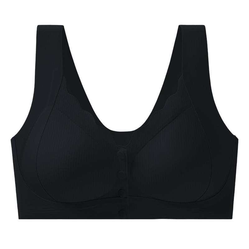 Plus Size Mom Bra Front Closure Wirefree Breathable Comfortable Push Up Bra