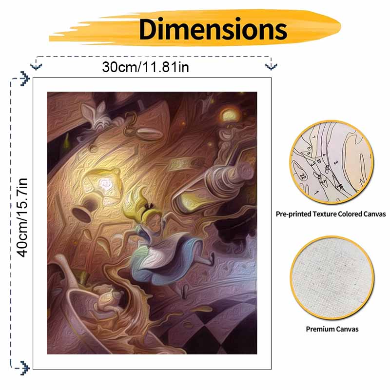 Disney Oil Painting Alice In Wonderland Painting Art Handmade Diy Painting Home Decoration Gift