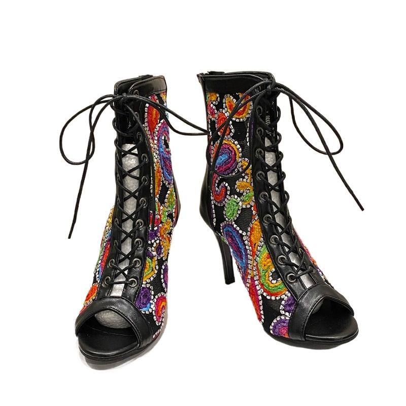 

Женские ботильоны на толстом каблуке из замши, туфли на среднем каблуке, женские 2025, дизайнерский тренд, зимние новые ботильоны-гладиаторы на молнии, челси, Mujer Botas 35 чёрный