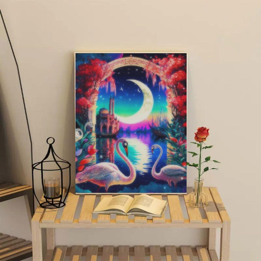 Full Round Diamond Painting Swan 5D DIY Art Kit Diamond Embroidery Mosaic Animal Home Decoration 30x40cm/12x16inch