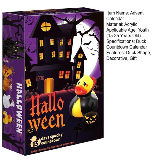 Halloween Advent Calendar 13 Horror Ducks 12 Mysterious Characters New Year Calendar Thrilling Rubber Duck Calendar Box