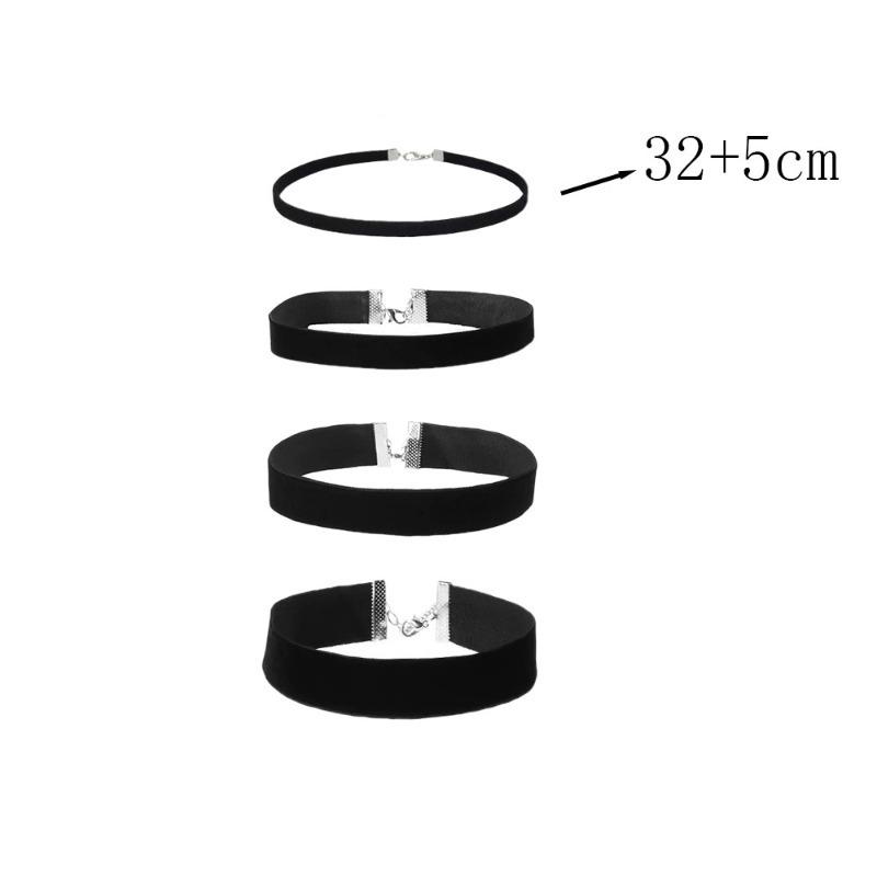 Gothic Black Velvet Choker Necklace Adjustable Rope Women Girl Kpop Jewelry Accessories for Party Gift