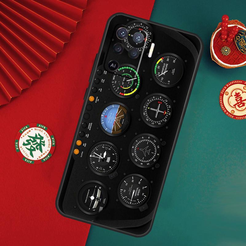 AIRCRAFT COCKPIT DASHBOARD Case For Oppo A6 A5 Pro A15 A18 A38 A58 A78 A98 A54 A74 A94 A17 A57 A80 A60 A40 A16 A76 A96