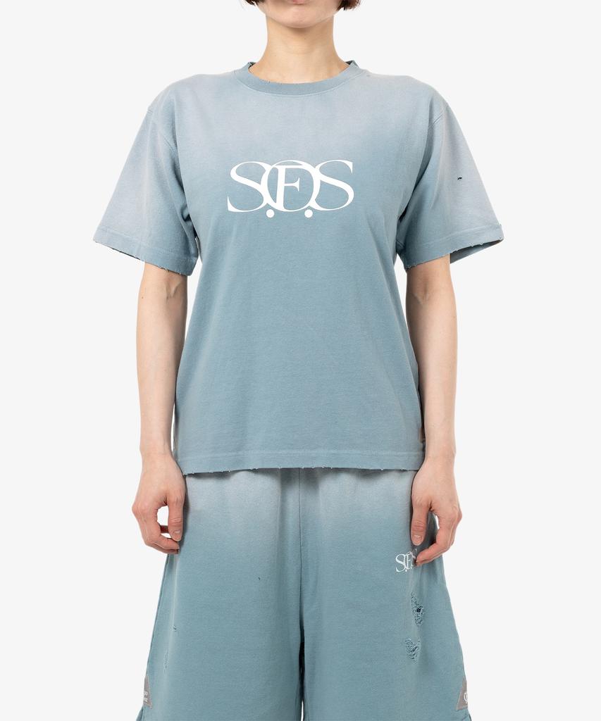 Saundeuobeuseonlaijeu Sun Faded Like T-Shirt Light Blue