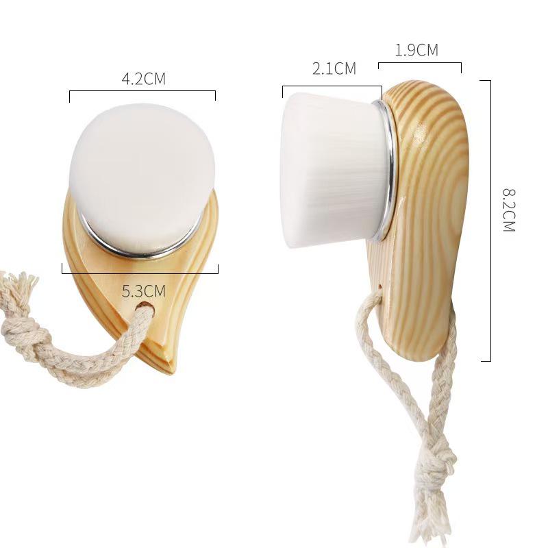 Raindrop Pine Wood Face Wash Brush - Soft Bristle Makeup Cleansing Tool