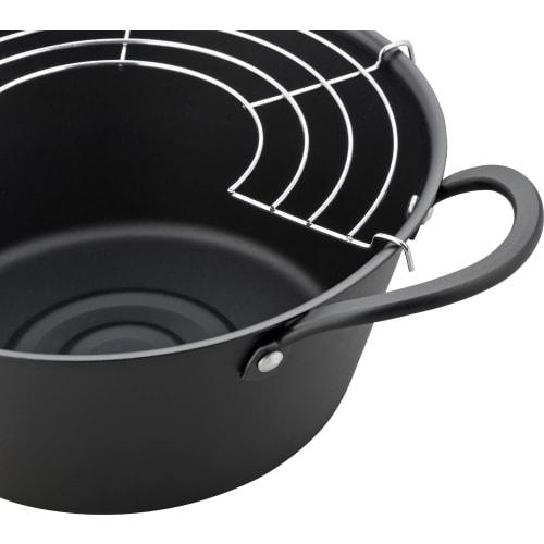 Wahei Freiz AR-6290 Tempura Pot, 22cm, Deep, IH Compatible, Gas, Iron, Deep-Fried Pot, Tempura, Both Hands, Made in Japan, Deep-Fried Pot