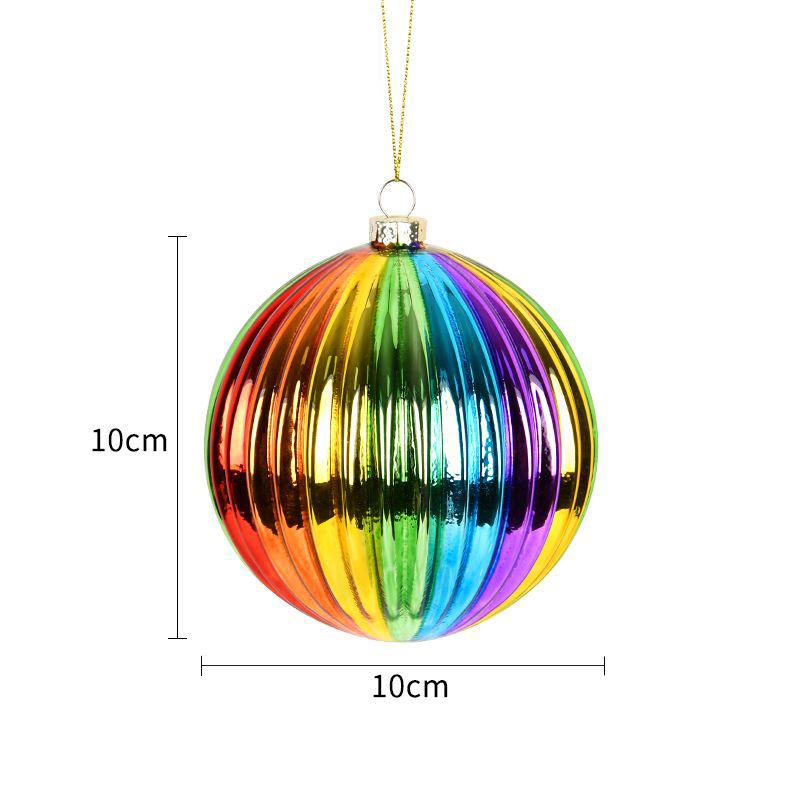 Christmas Ornaments Rainbow Glass Ball Pendant Holiday Gifts Christmas Tree Scene Decoration Colorful Hanging Ball Accessories