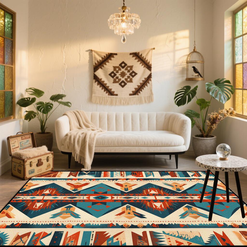 New Persian Carpet Large Rugs for Living Room Boho Decoration Easy Clean Washable Floor Mat Antiskid Sofa Bedroom Study