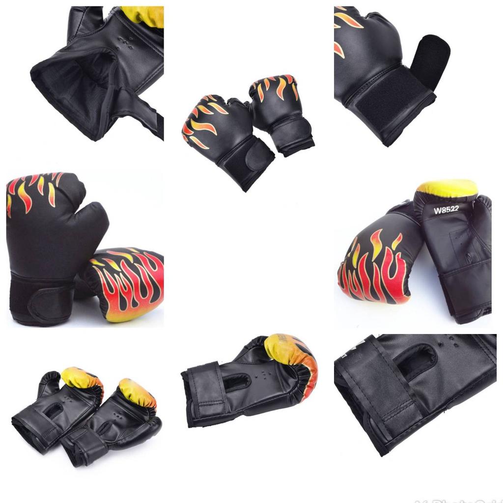 Kids Boxing Gloves Children Punch PU Leather Portable Exercise Mitts Boys Girls Train Glove Hand Protector Black
