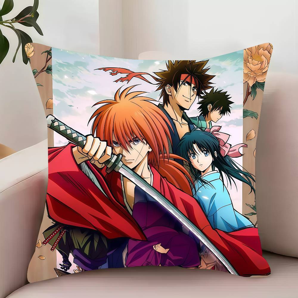 bilibili R-Rurouni Kenshin  Pillow Case Decor Protective Covers Comfortable soft for Sofa Living Room Home office 12x12Inch