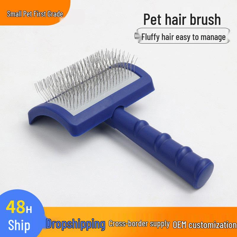 Pet Deshedding Needle Comb for Dogs & Cats - Grooming Brush & Rake