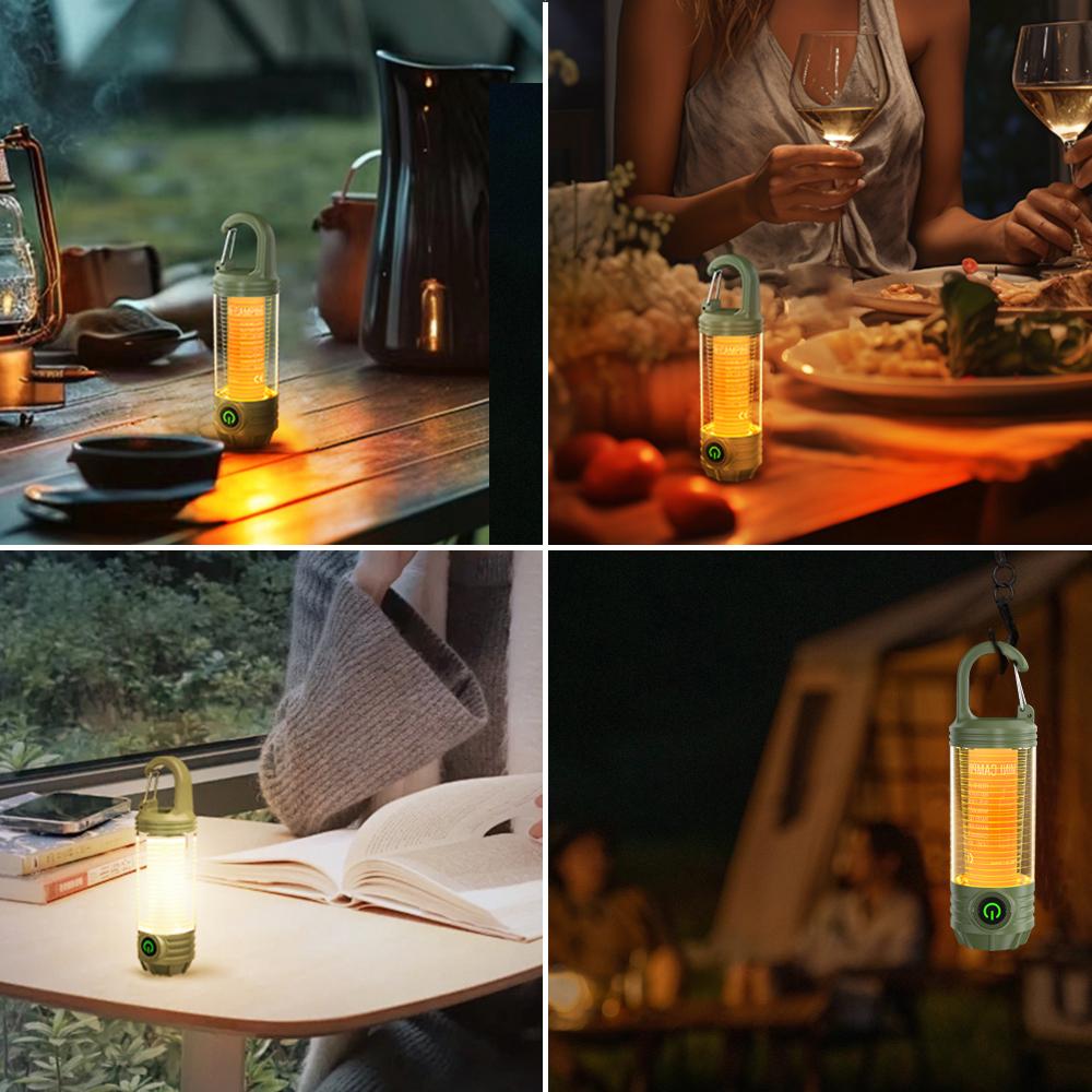 LED Multifunctional Camping Lanter Flashlight Night Light USB Rechargeable Outdoor Waterproof Hiking Night Hanging Lamp Travel