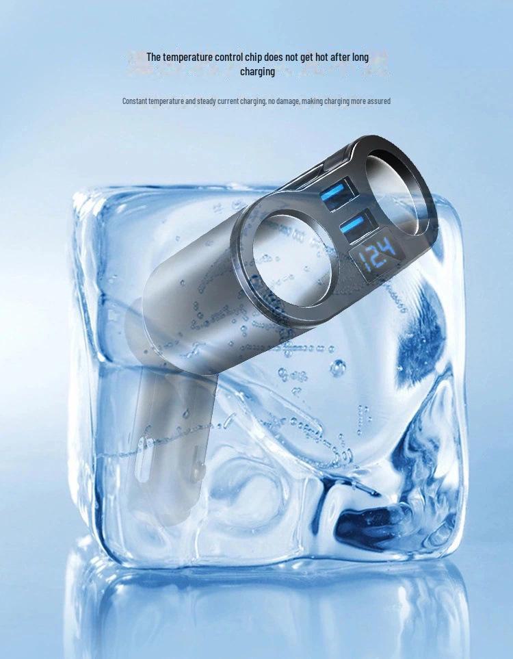 Încărcător auto USB dublu cu separator rotativ pentru brichetă