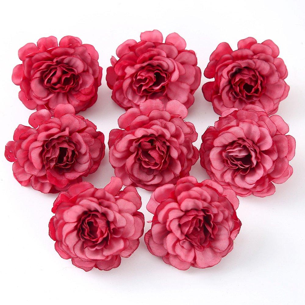 5/10Pcs Pink Rose Artificial Flowers Heads Silk Fake Flower For Birthday Party Wedding Decoration Home Decor Garland Accessories