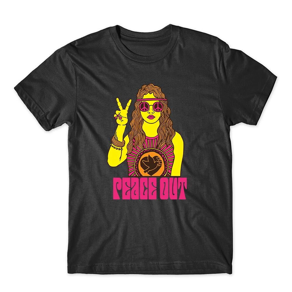 Love Girls Peace TShirt Curly Hair Beauty With Peace Glasses TShirt S
