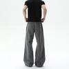 Retro 3D Pleat A-Line Scimitar Trousers - Men's Casual Loose-Fit American Style Pants