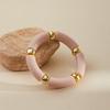 Mixed Color Bamboo Tube Acrylic Elastic Bracelets For Women Men  Resin Chunky Elbow Beaded Bangle Stack