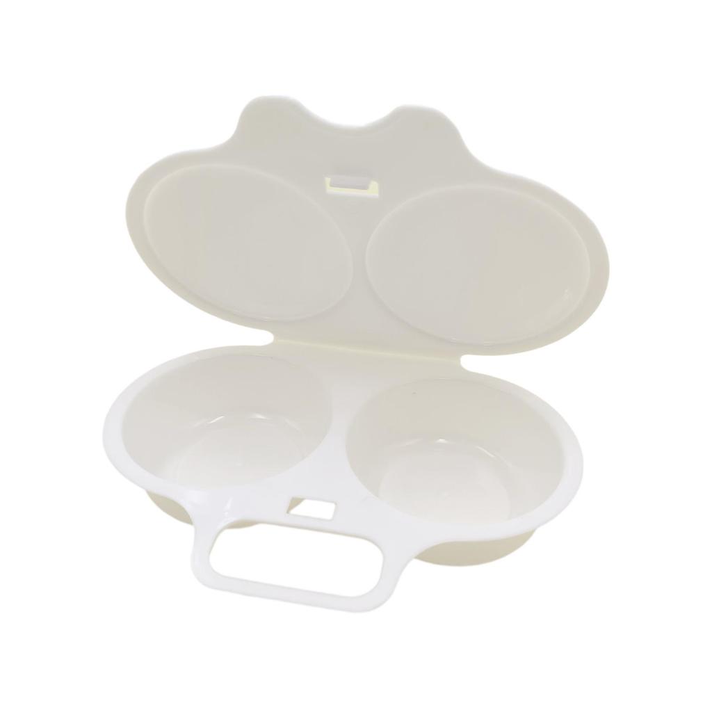 Double Cup Egg Cooker Poachers Eggs Stand Draining Boiler for Home