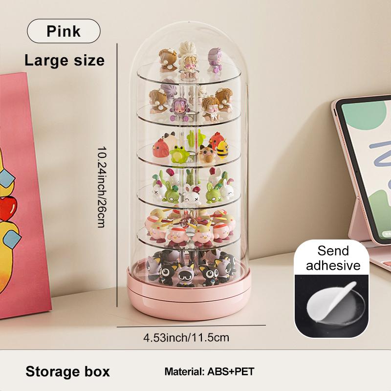 Transparent Rotating Box Display Box - Multi-Layer Large Capacity Storage With Cover, Desktop Shelf For Hand Models