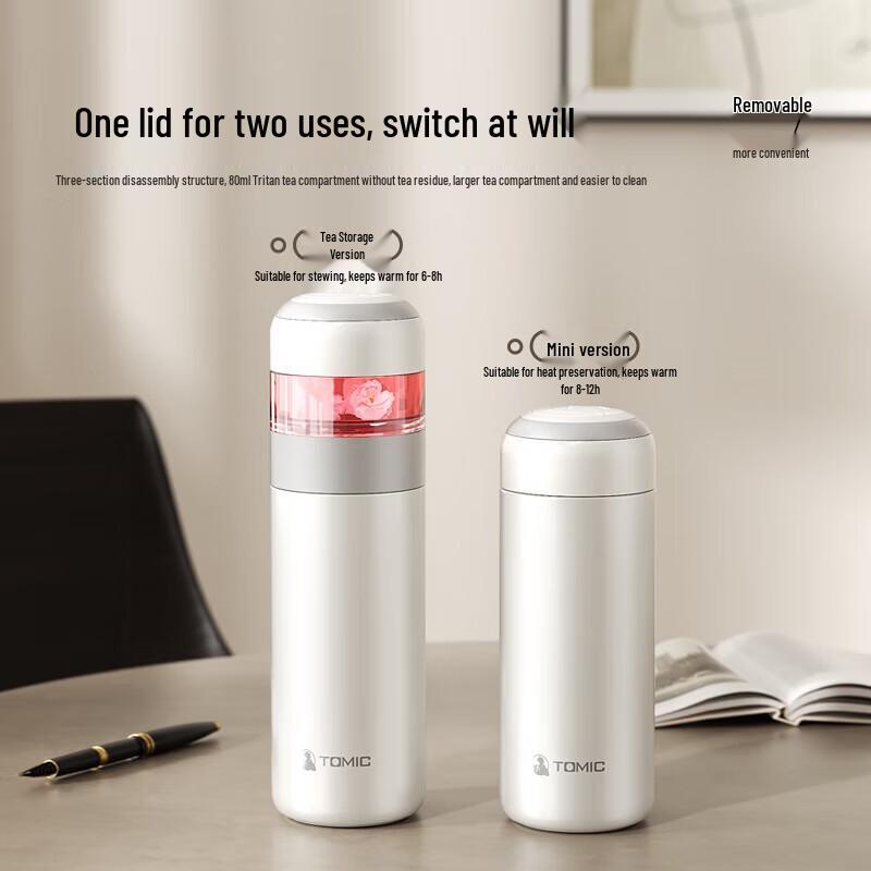 TemiKe Ceramic Lined Insulated Tea Infuser Thermos