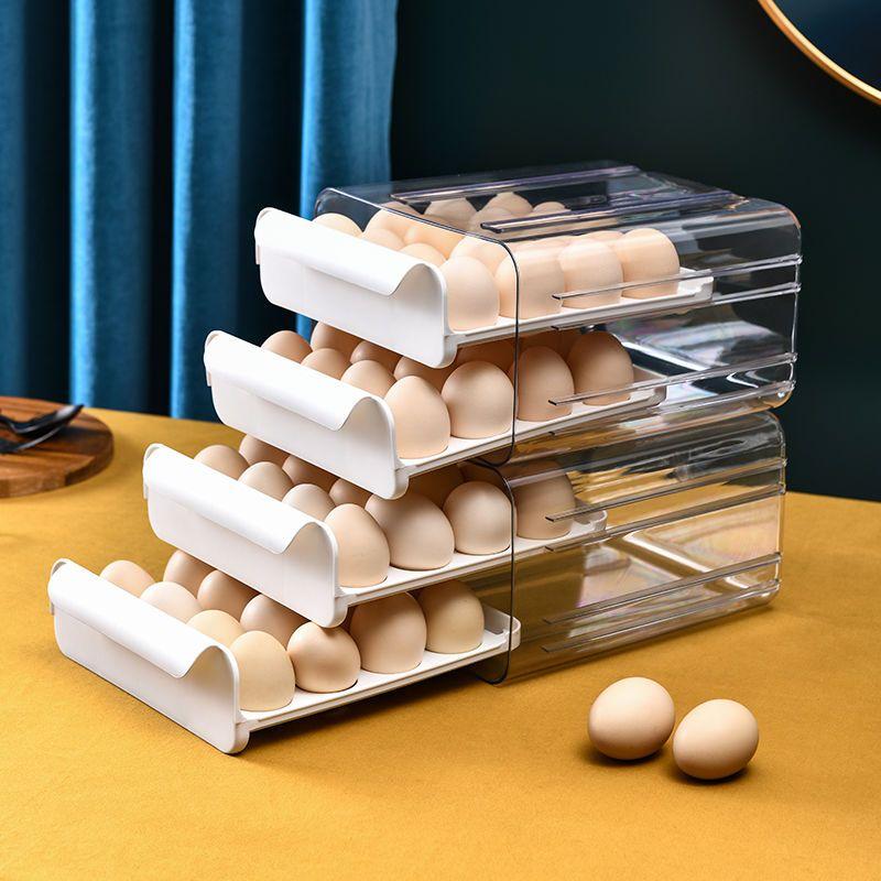 Double-layer Storage Box Refrigerator with Egg Dropper Kitchen Special Finishing Artifact Drawer Box Food-grade Fresh-keeping