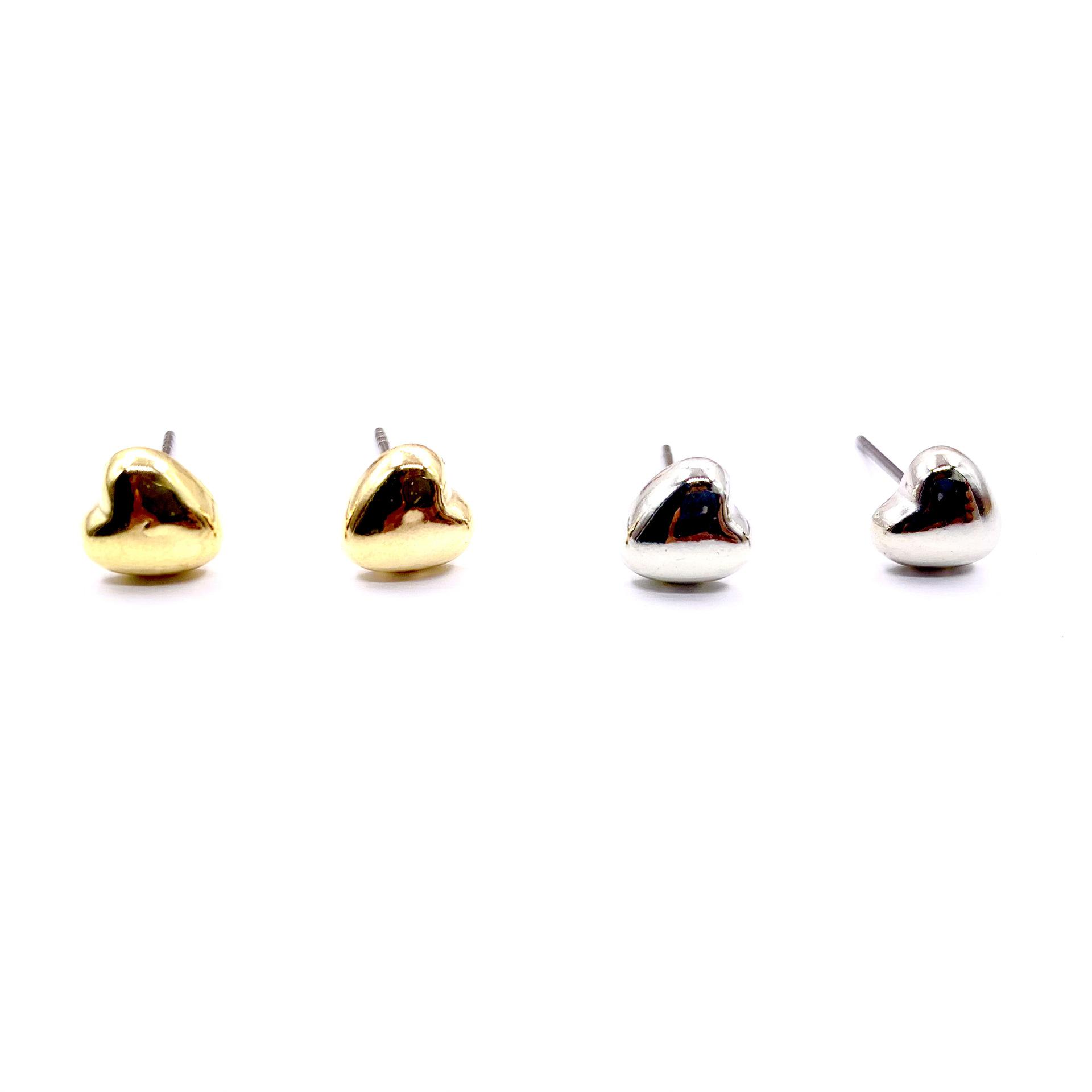 Exquisite Heart-Shaped Earrings: DIY Gold & Silver Peach Heart Design, Perfect Gift for Women