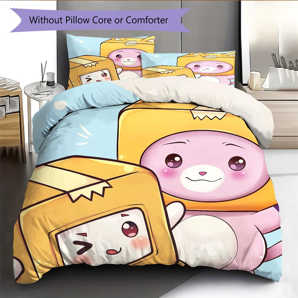 LankyBox  Pattern Bedding Quilt Set  Home Decoration  Gift (1 * duvet cover + 2 * pillowcase  without core)