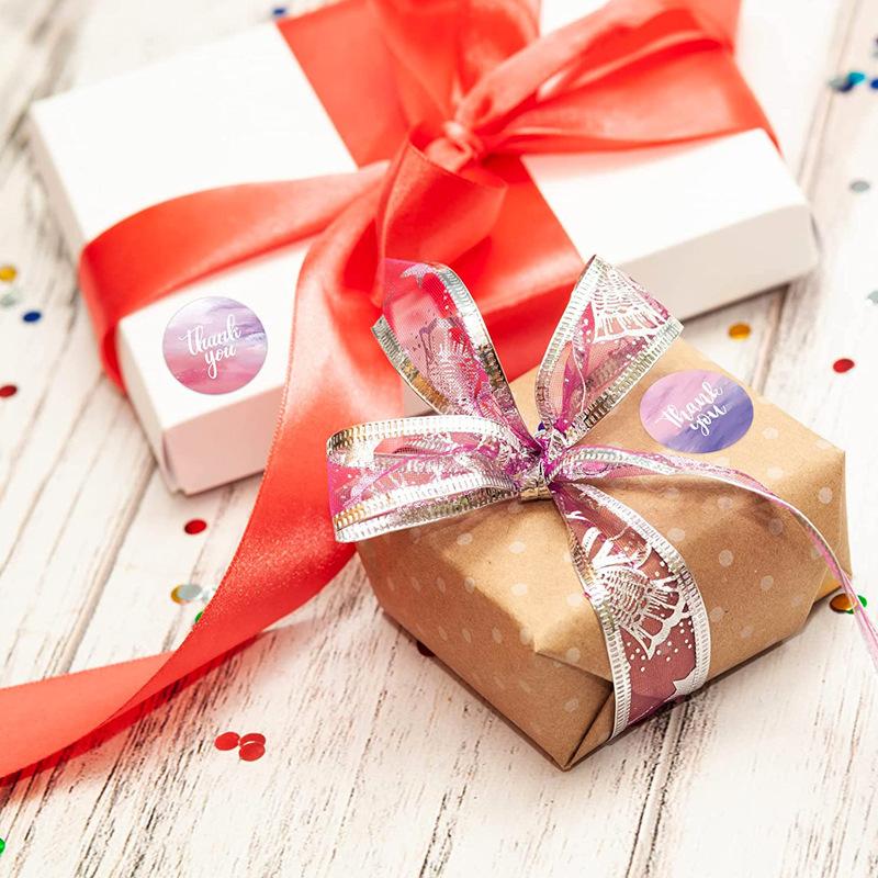 Color, Gradient Thank-you Stickers, Gift Packaging, Sealing Stickers, Decorative Stickers, Circular, Adhesive Labels