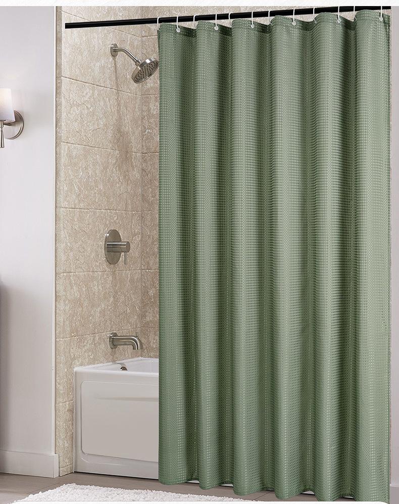 Solid Color Waffle Waterproof and Mildew Proof Polyester Shower Curtain, Bathroom Curtain, Bathroom Partition Curtain, Shower Curtain