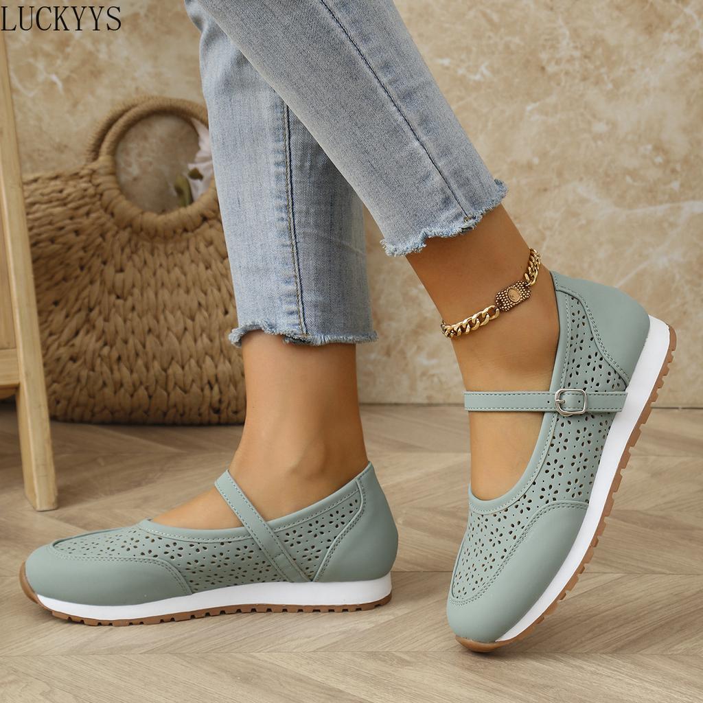 Mode Damen Ballerinas Hohl Balletttanz Mary Jane Schuhe Sommer Herbst Mädchen Sandalen Mode Neu Kleid Designer Lässige Flache Schuhe