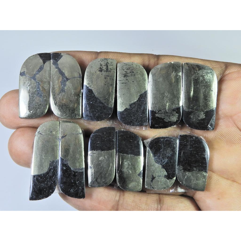 Natural Apache Gold Pyrite Matched Pair Fancy Loose Gemstone 6 Pair Lot C-1334