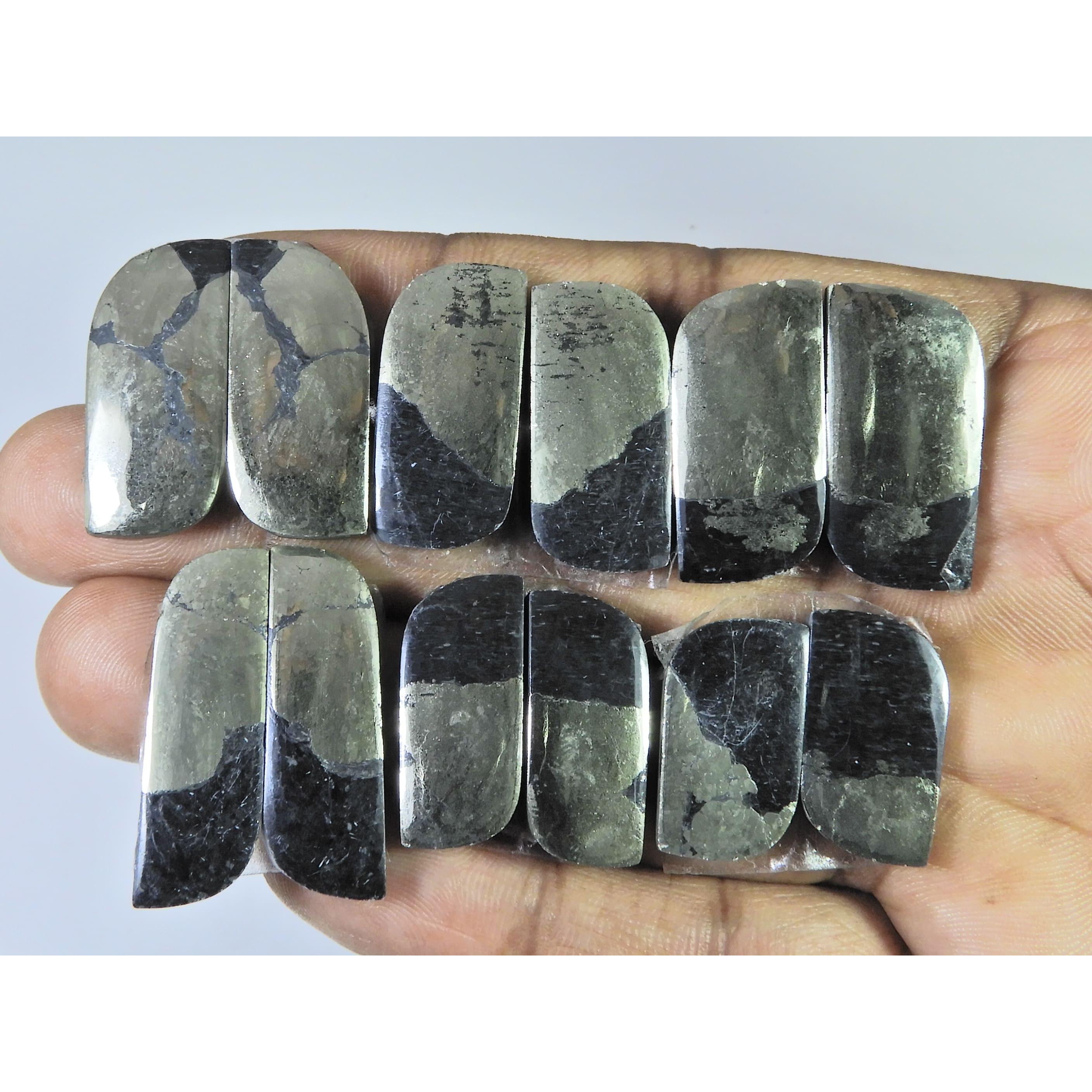 Natural Apache Gold Pyrite Matched Pair Fancy Loose Gemstone 6 Pair Lot C-1334